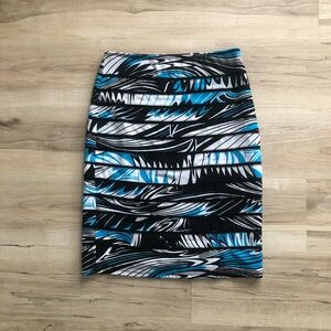 Frank Lyman Design Black and Blue Pencil Skirt